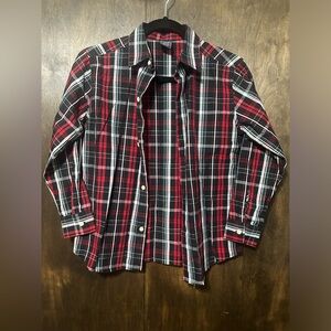 Izod Boys Long Sleeve Button Down Plaid Dress Shirt - Size 10/12 L